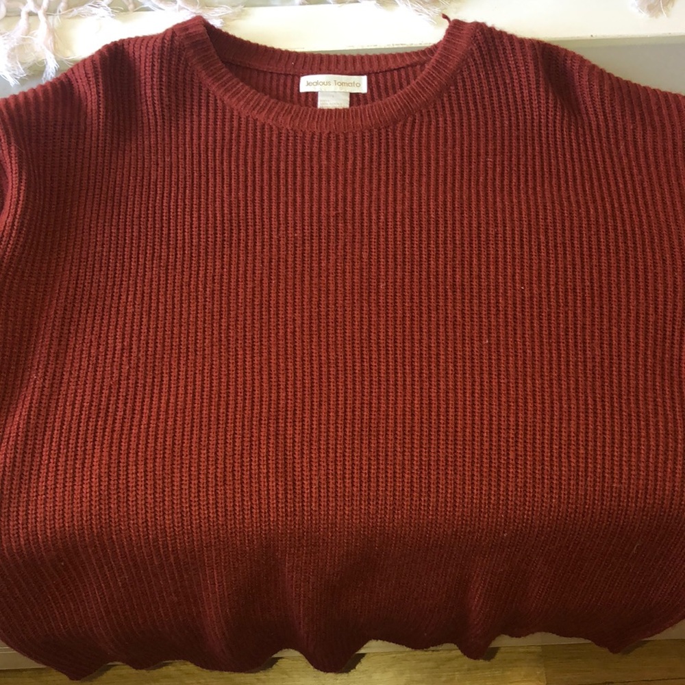 Auburn red flare sleeve sweater